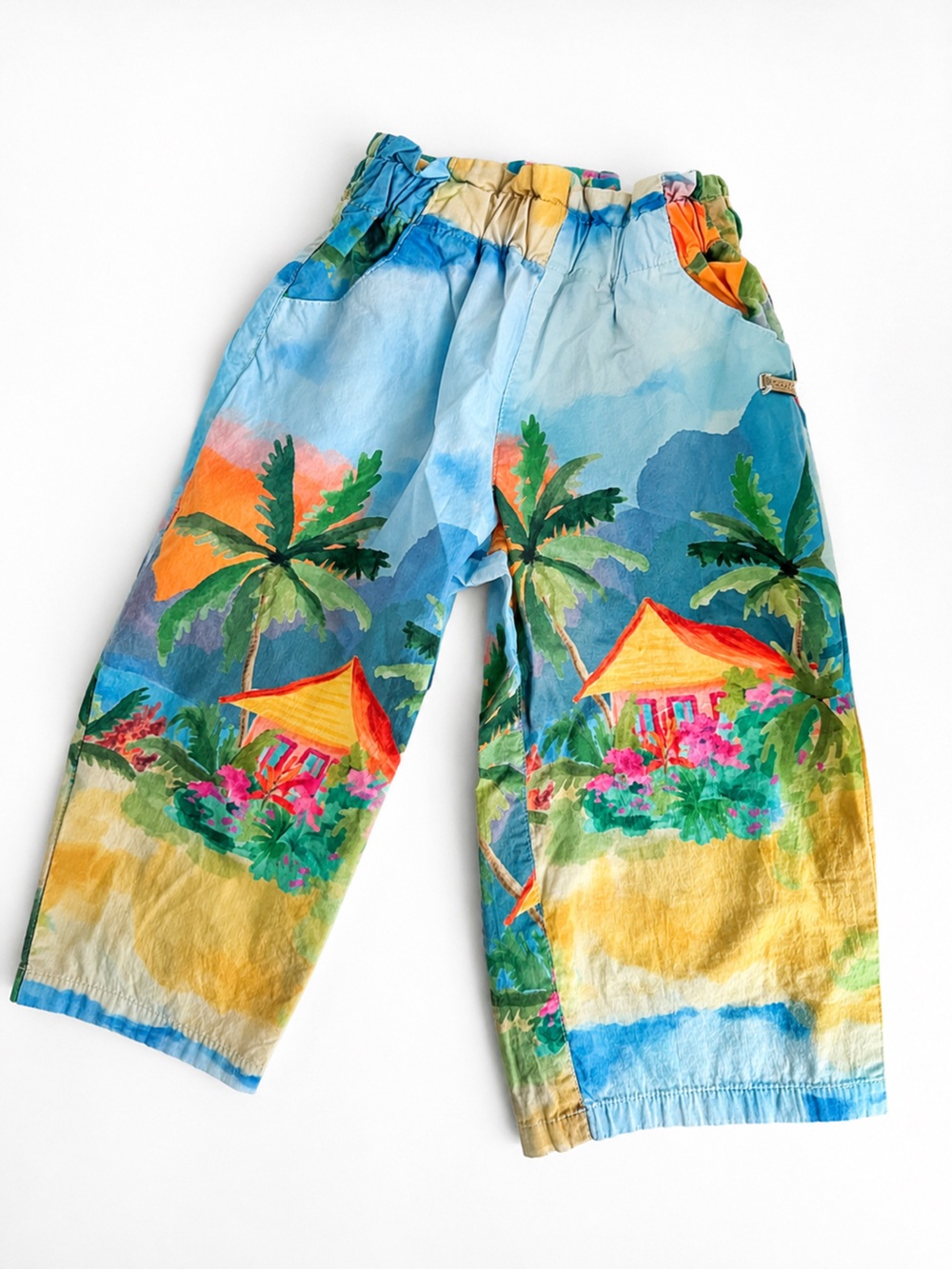 Kids Tropical Print Casual Bottoms - Multicolor